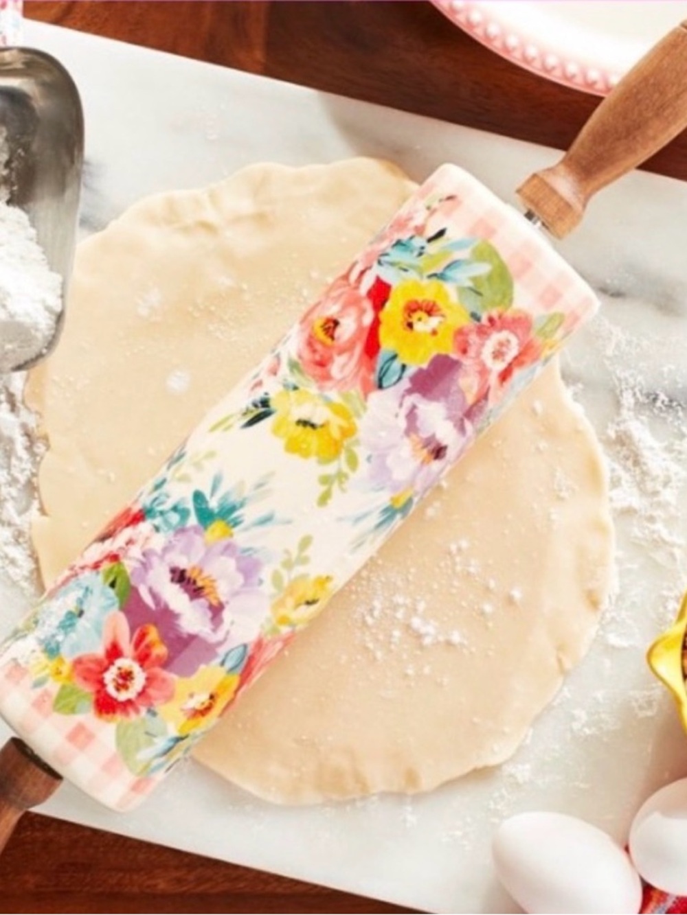 The Pioneer Woman (Sweet Romance Blossoms) ceramic rolling pin Retired